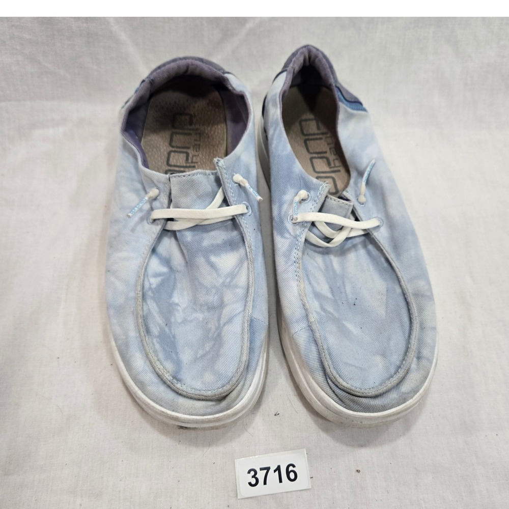 Hey Dude Shoes Wendy Blue Tie Dye Slip On Loafer Casual Comfort Mens Size 7